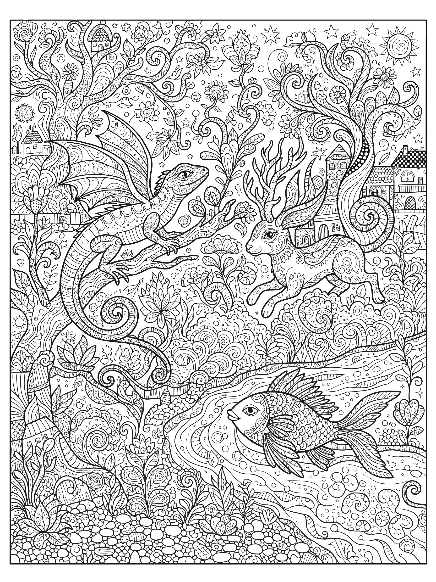 Alebrije Fantasy Creatures coloring page