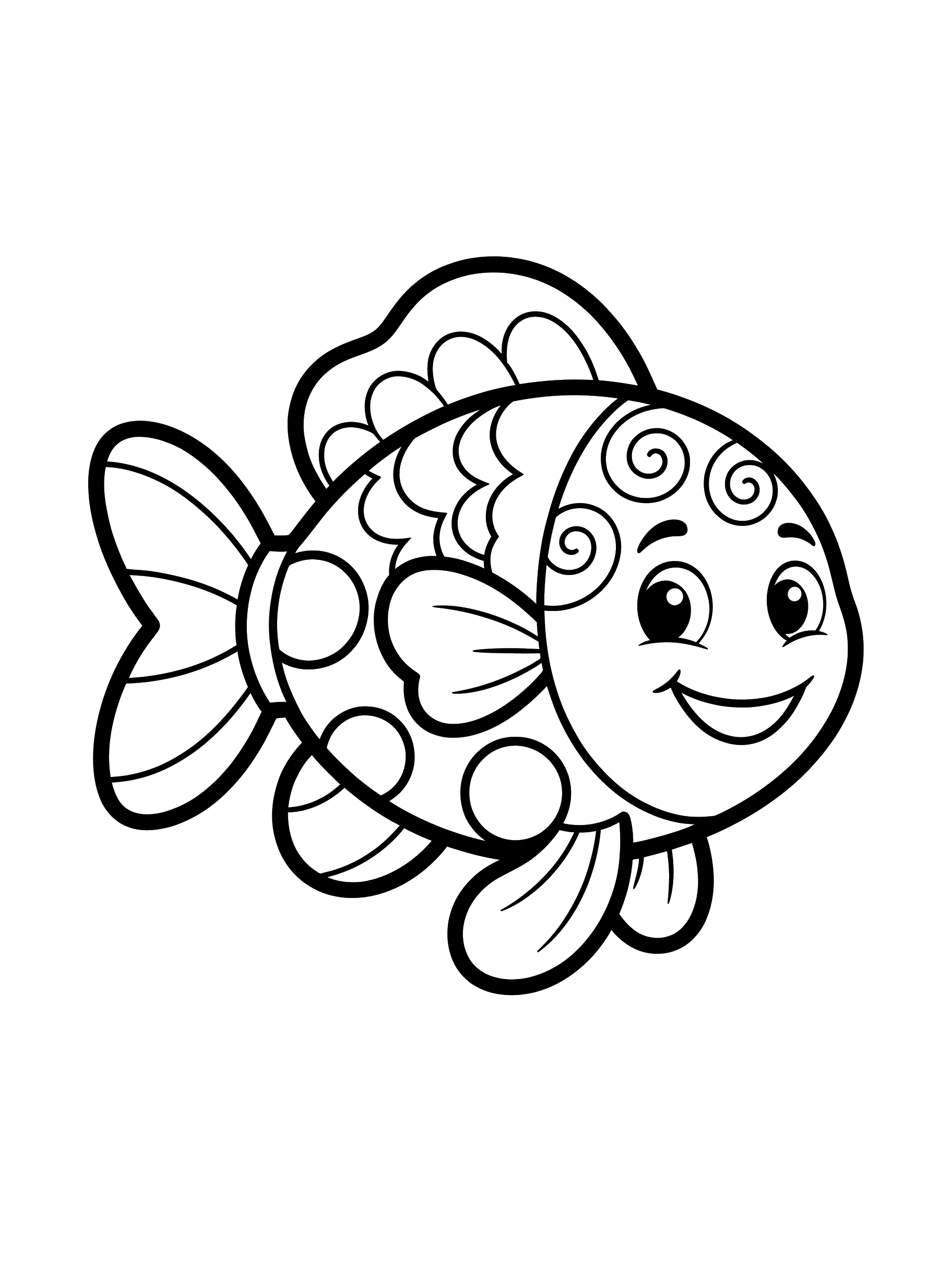 Cute Alebrije Fish coloring page