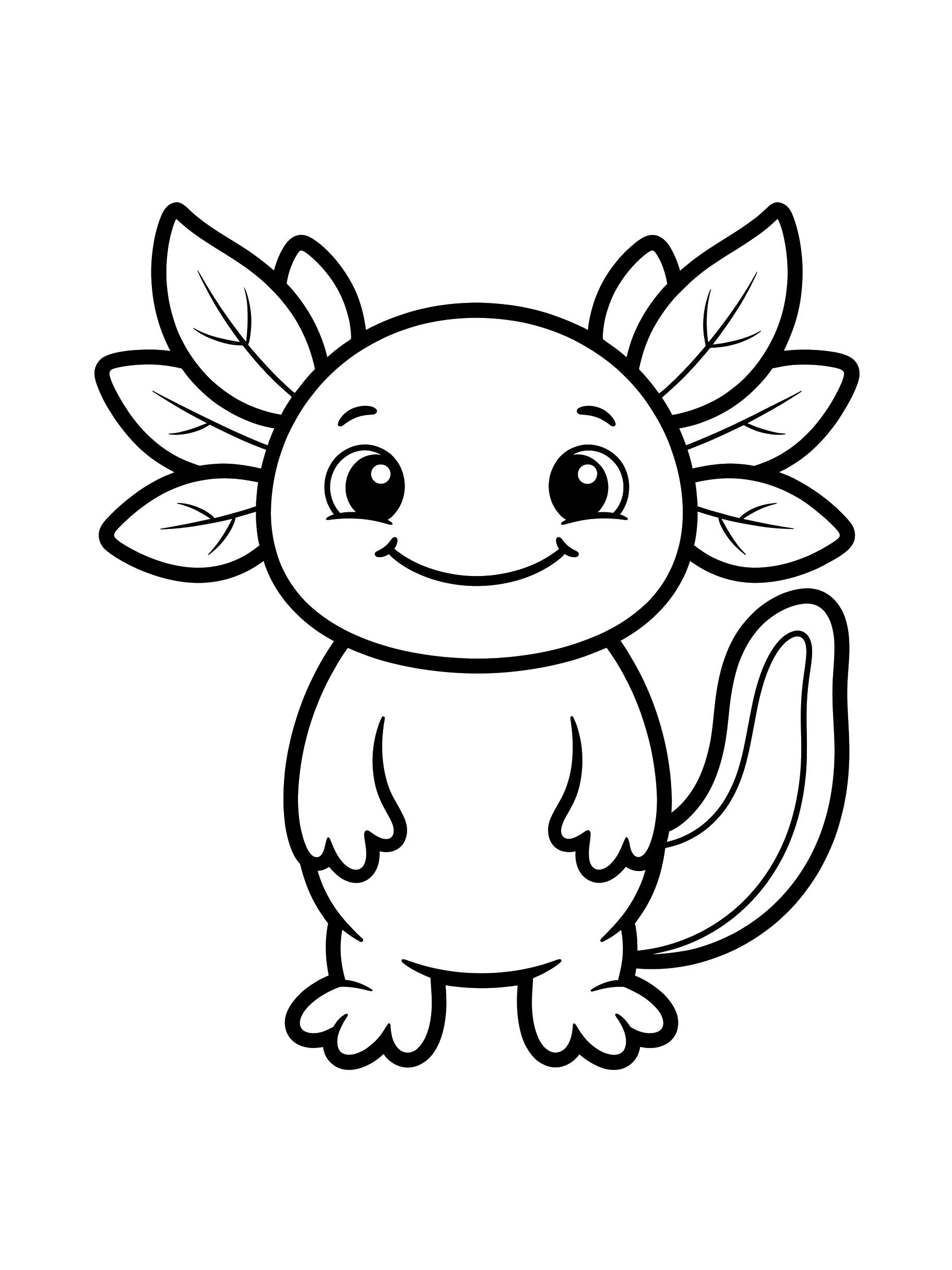 Smiling Axolotl coloring page