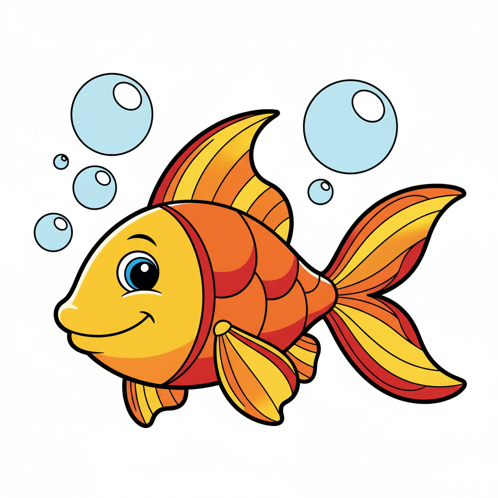 Pez coloreado con naranja y amarillo brillante