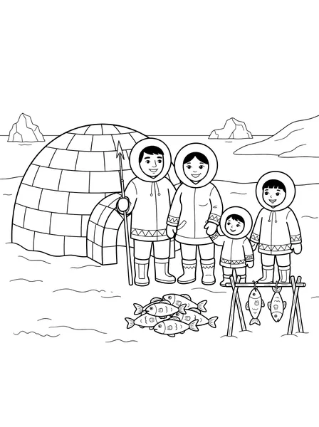 Family by the Igloo