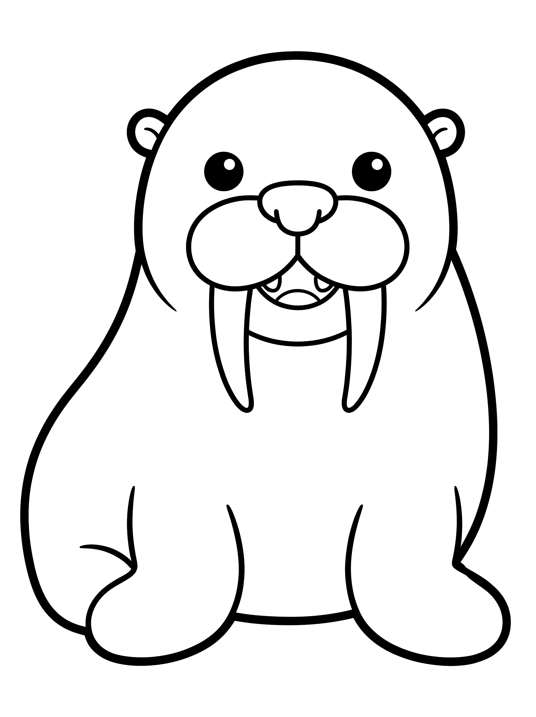 Friendly Walrus coloring page
