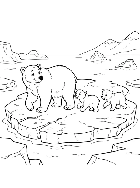 Polar Bear Mom and Cubs