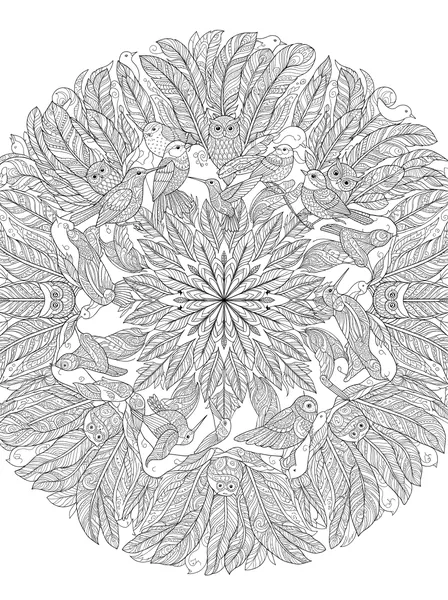 Birds and Feathers Mandala