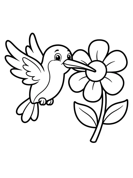 Hummingbird and Flower