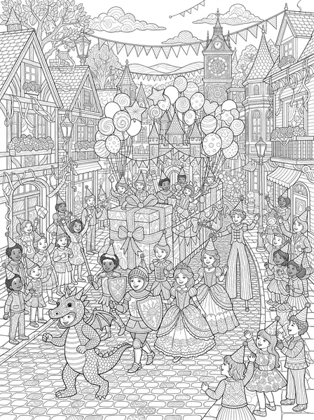 Birthday Parade coloring page