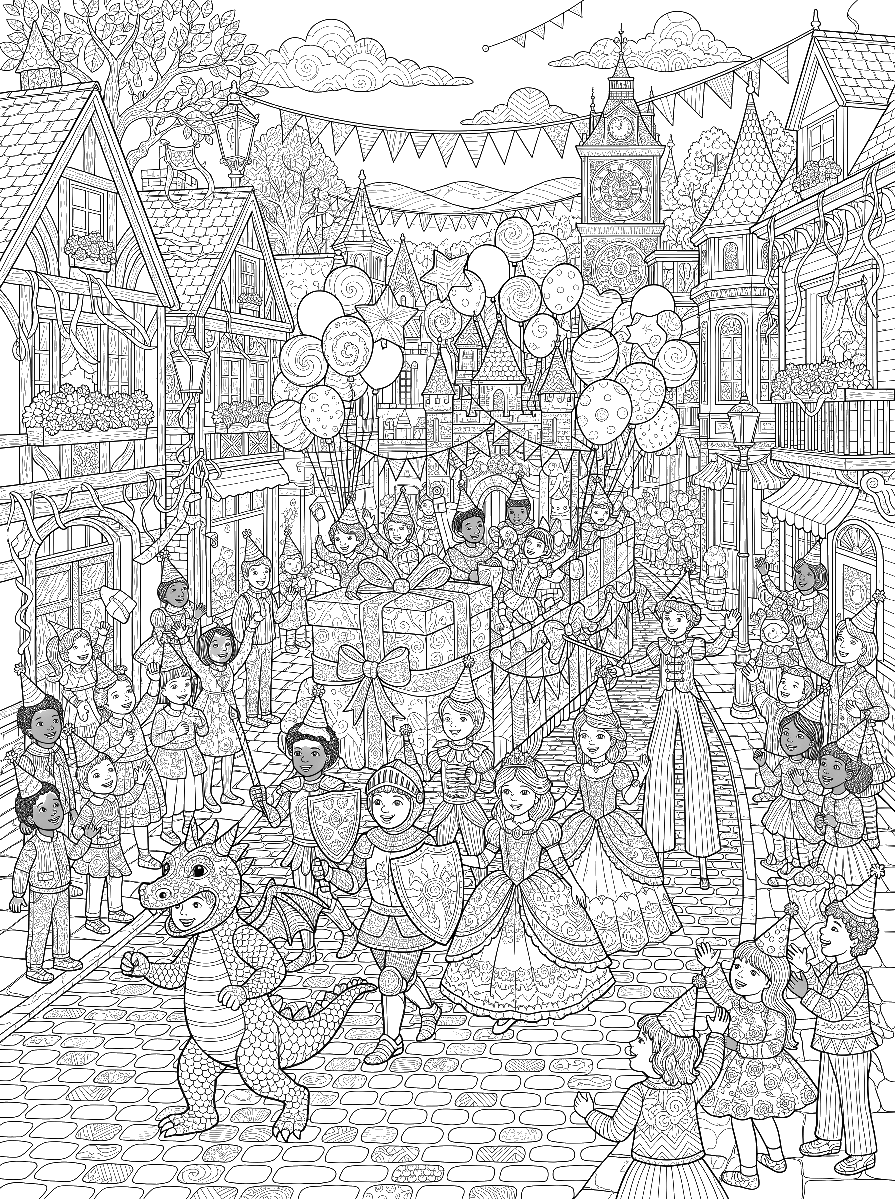 Birthday Parade coloring page