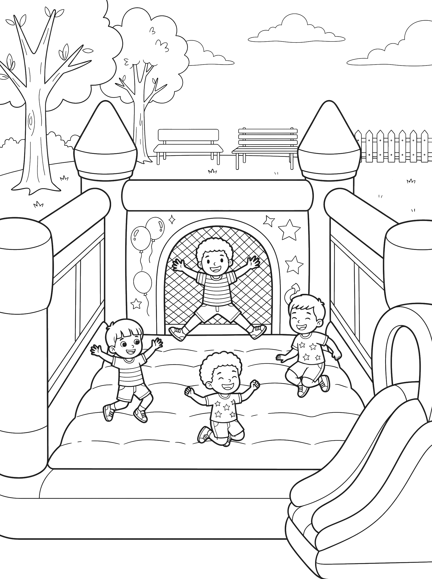 Bouncy Castle Fun coloring page