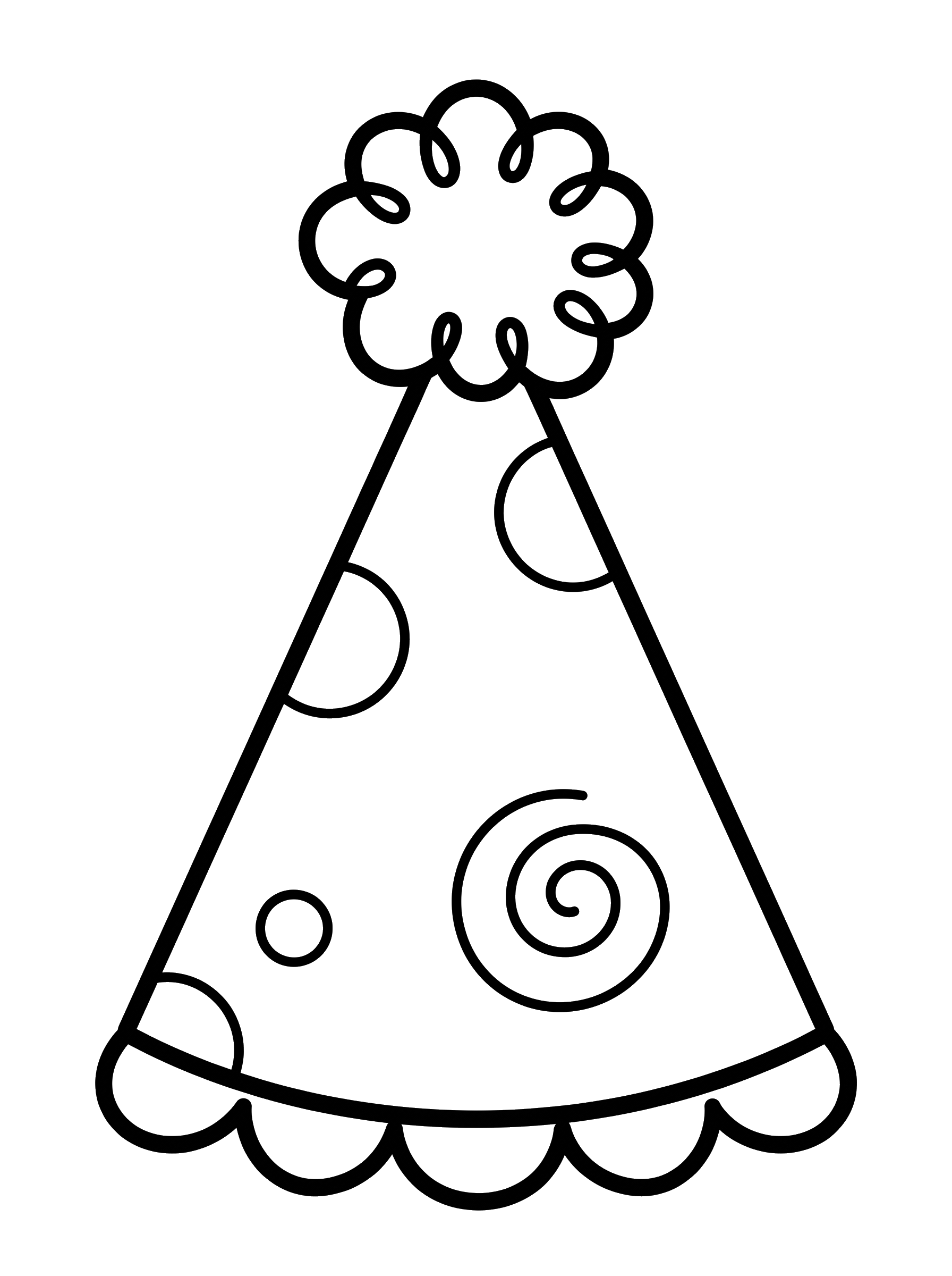 Party Hat with a Pompom coloring page