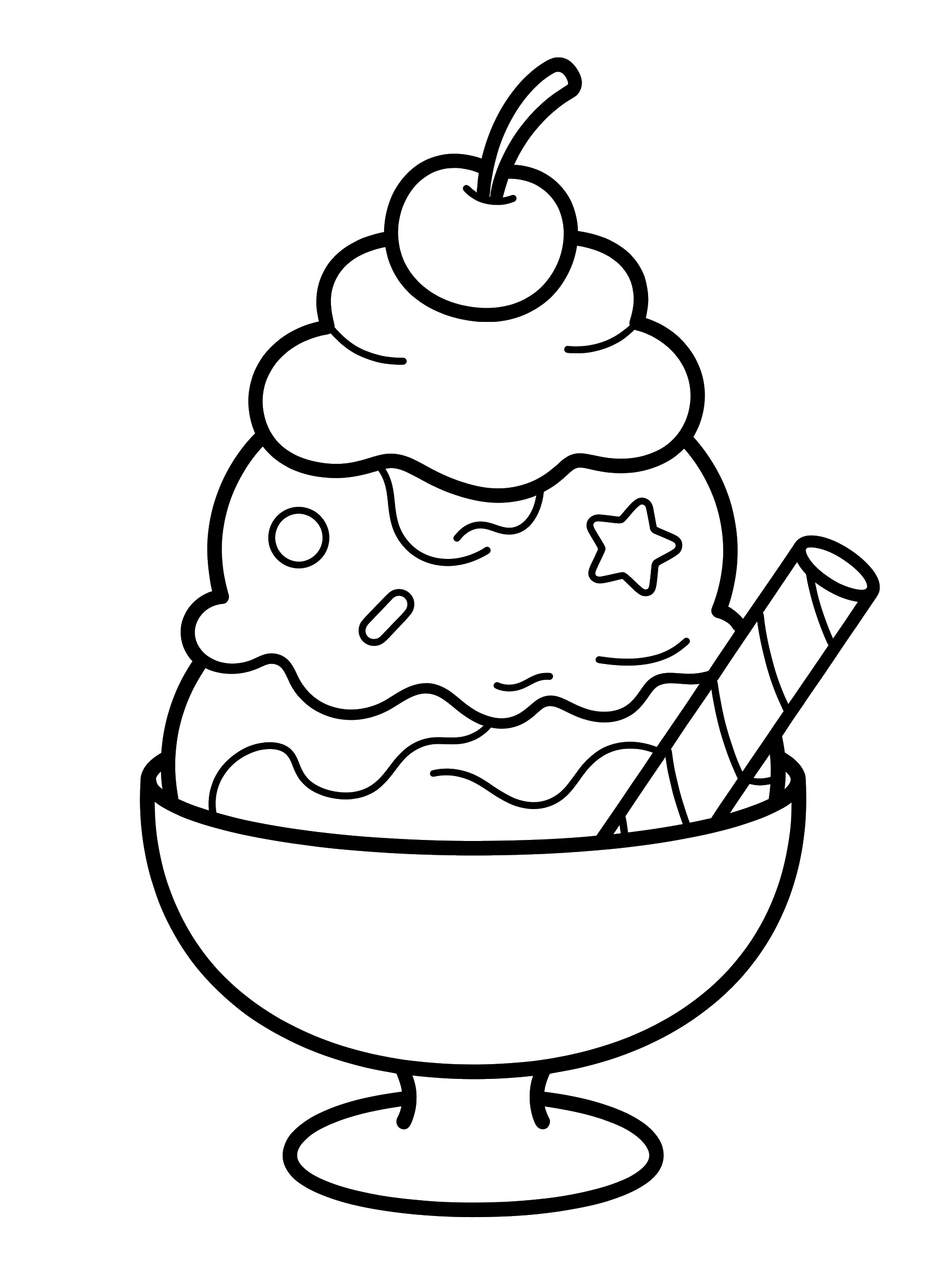 Party Ice Cream Sundae coloring page