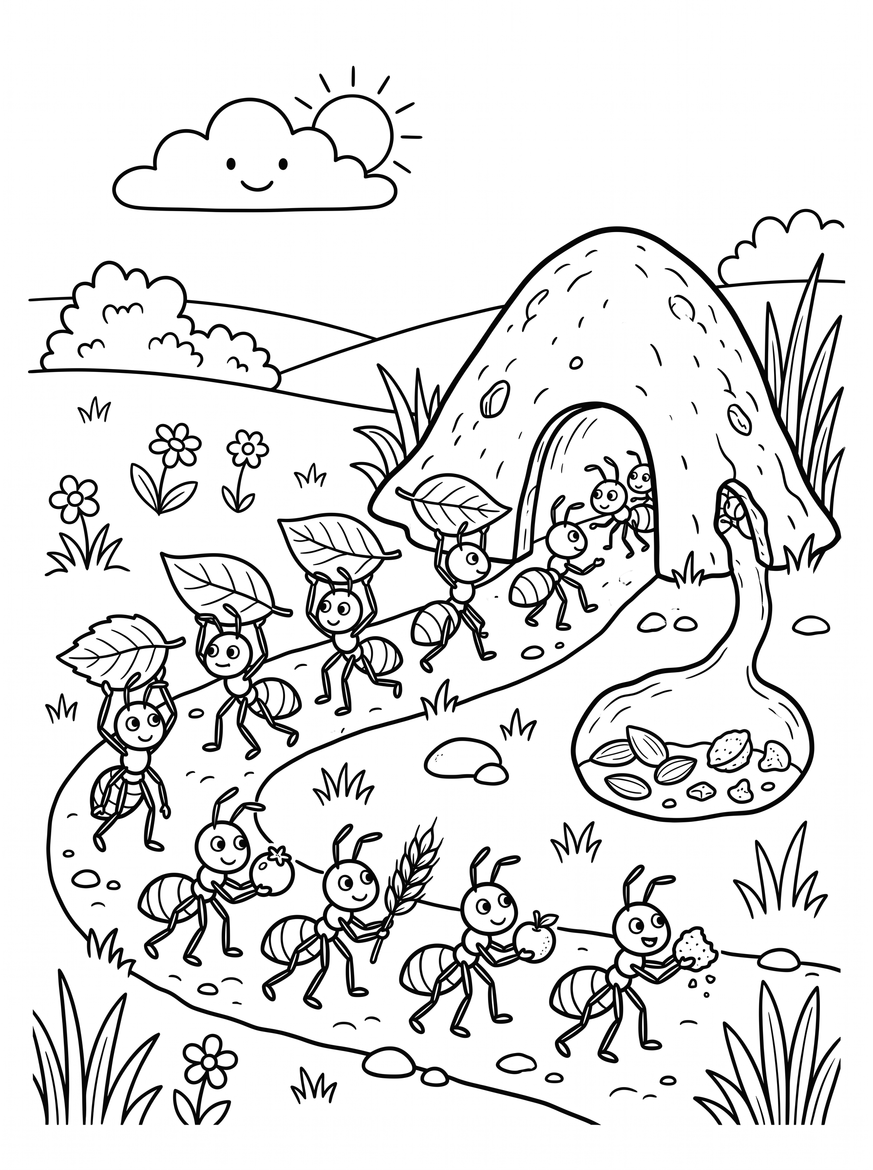 Ant Hill Adventure coloring page