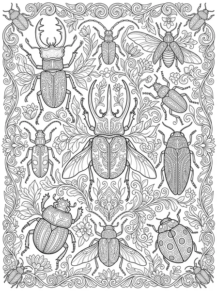 Beetle Collection coloring page