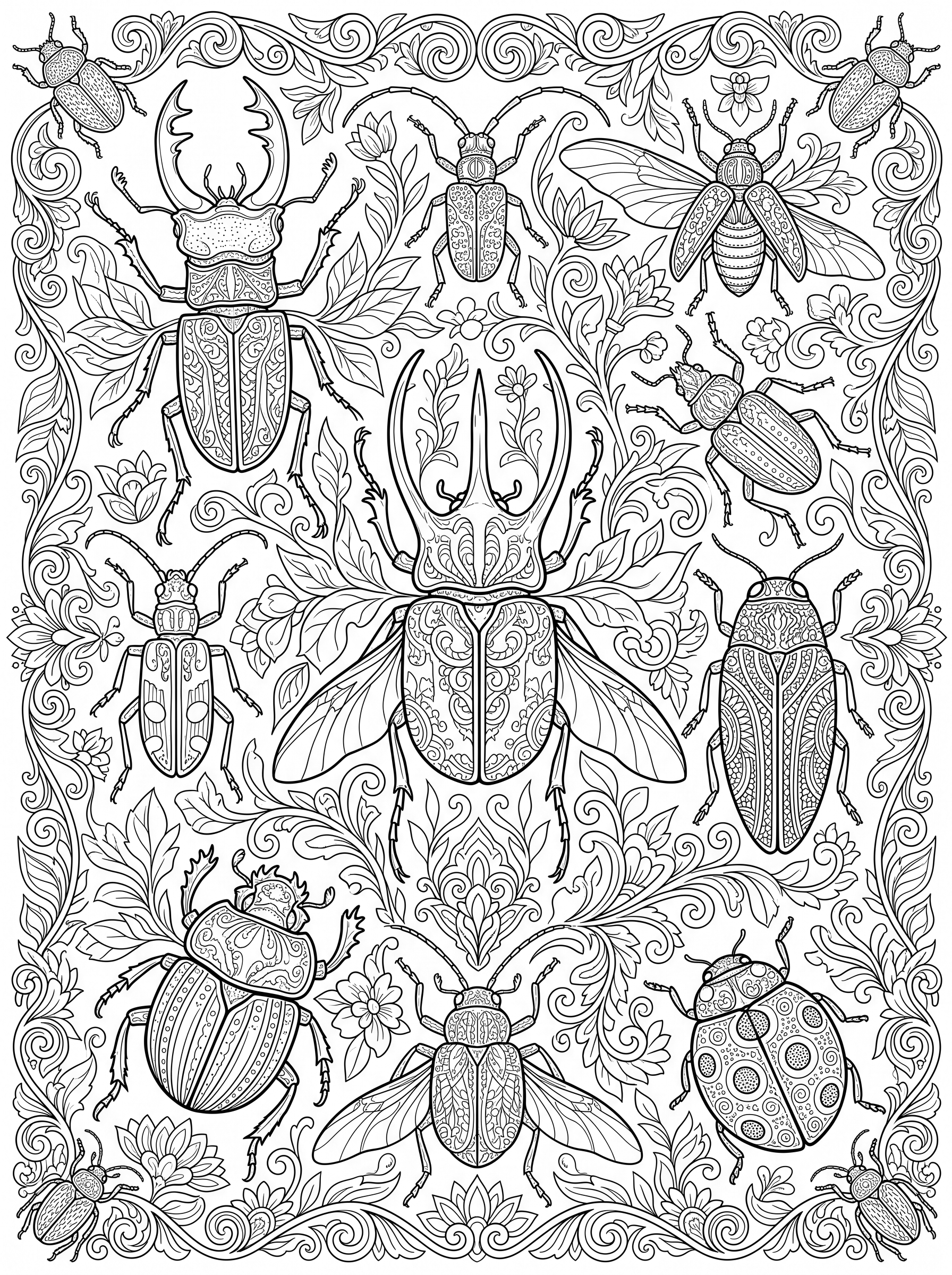 Beetle Collection coloring page