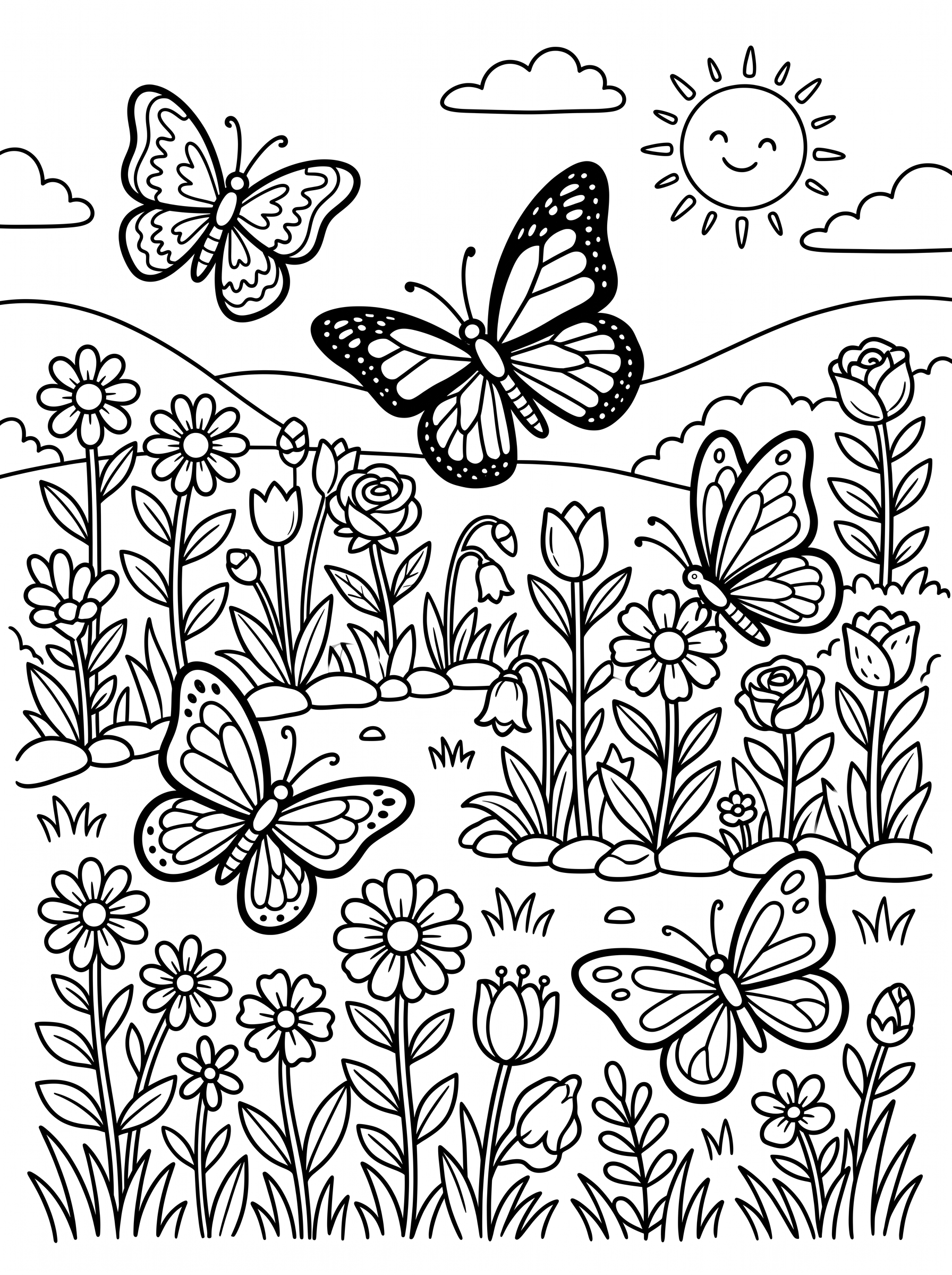 Butterfly Garden coloring page