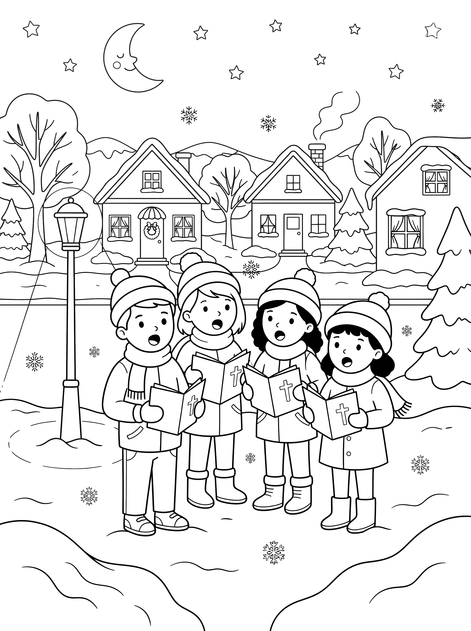 Christmas Carolers coloring page