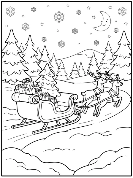 Christmas Sleigh coloring page