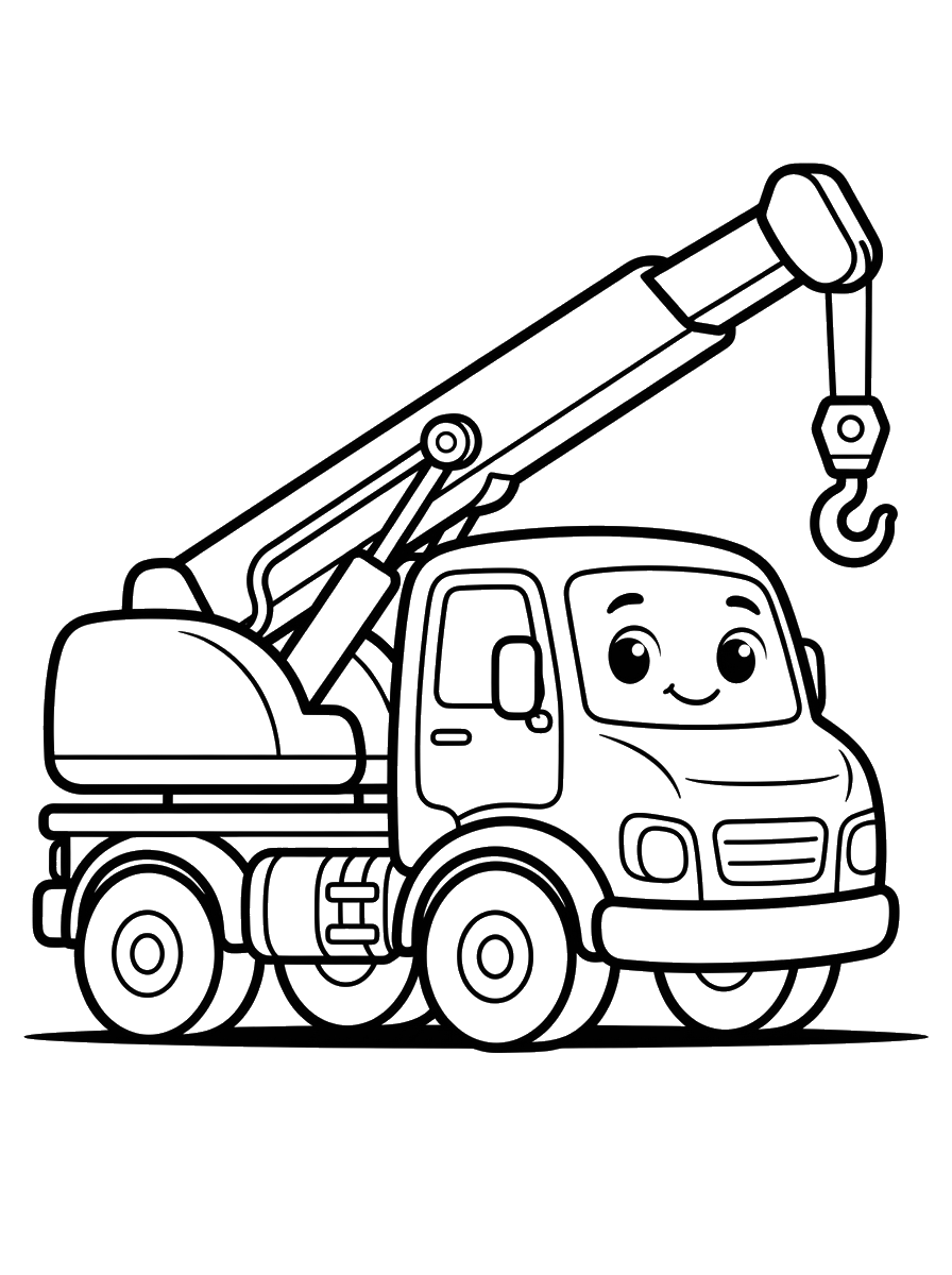 Crane Truck coloring page
