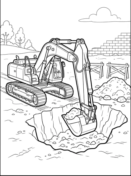 Excavator Digging a Hole