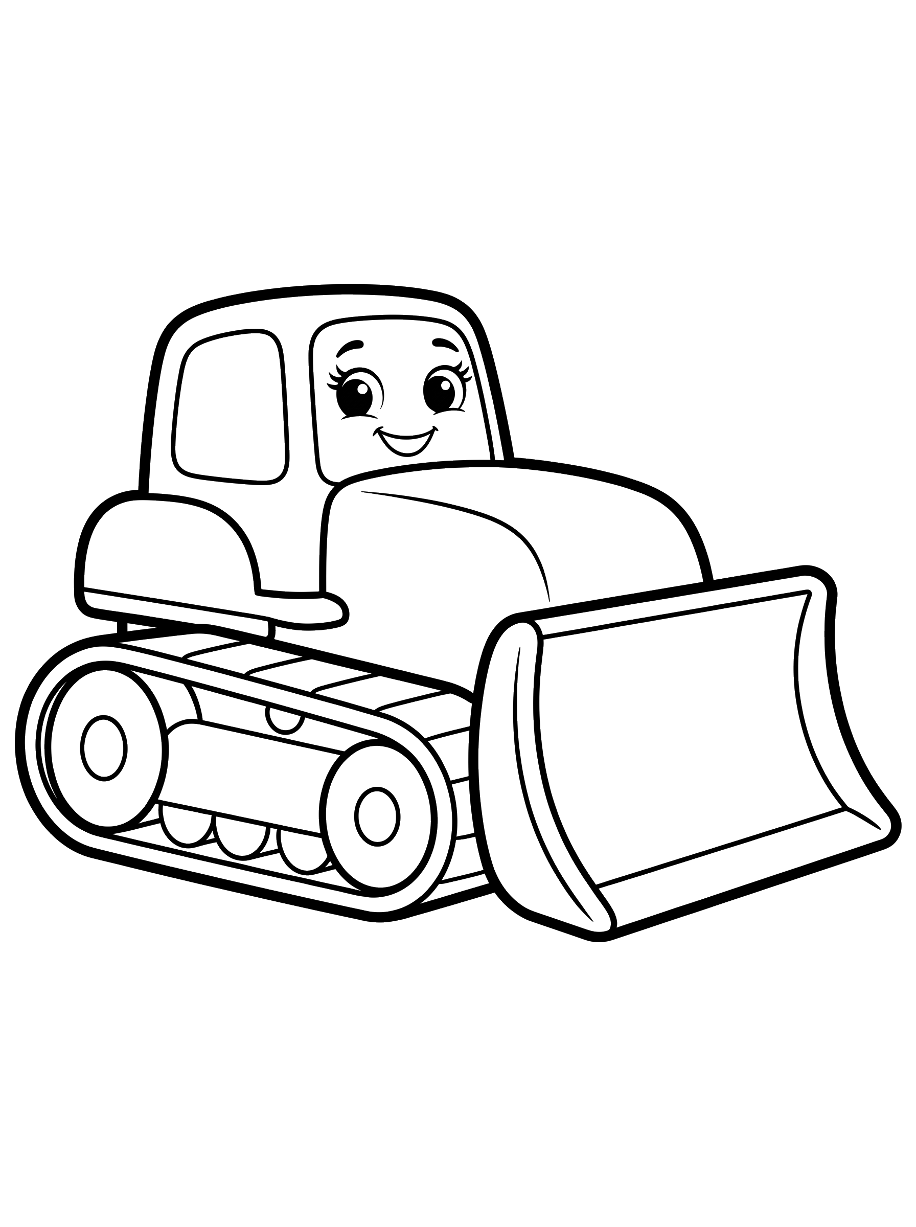 Friendly Bulldozer coloring page