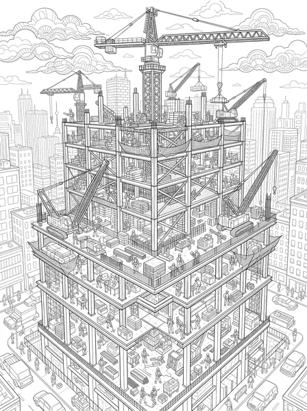 Skyscraper Construction coloring page