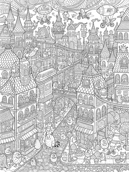 City of Cute Monsters coloring page