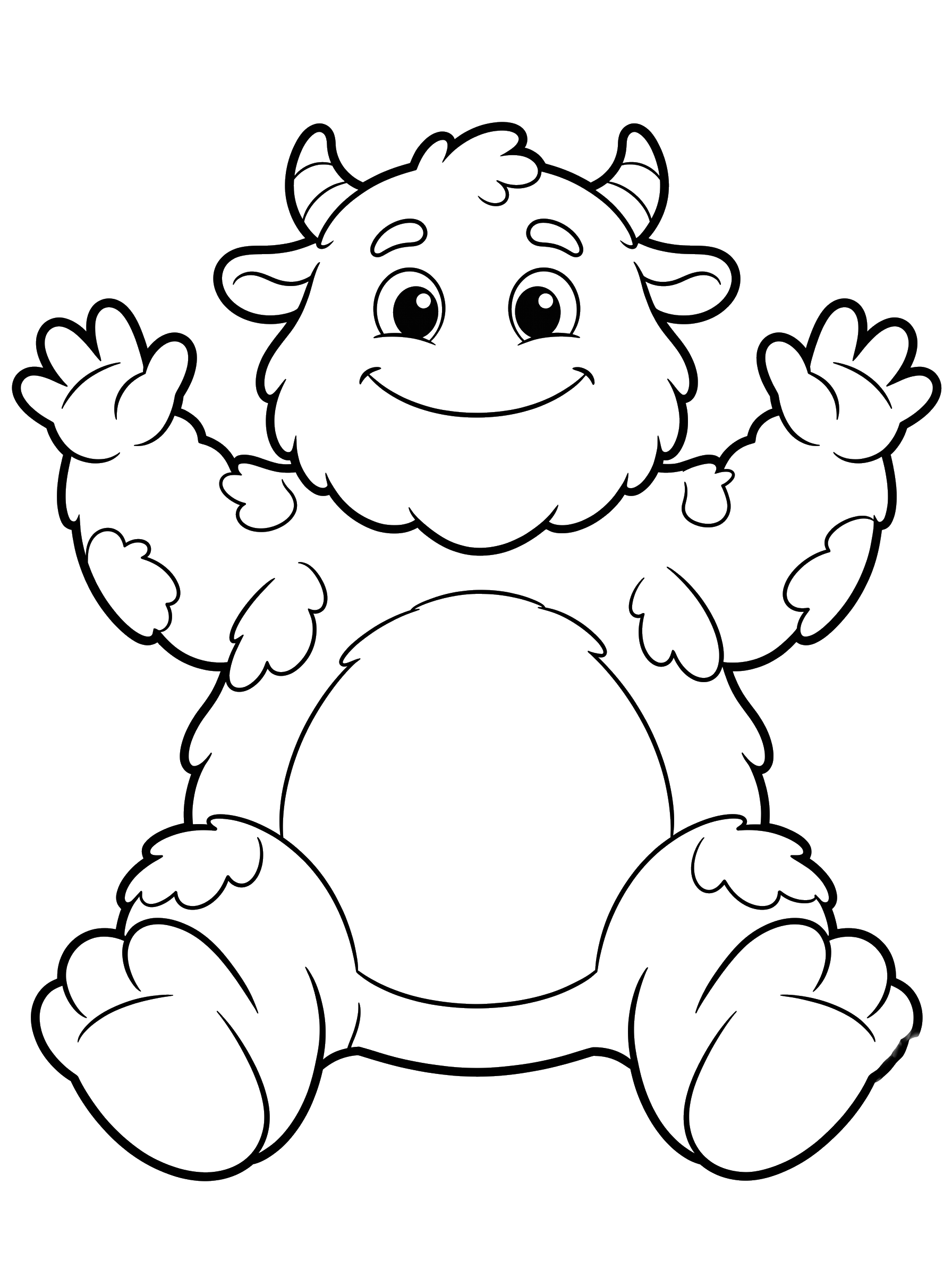 Fluffy Little Monster coloring page