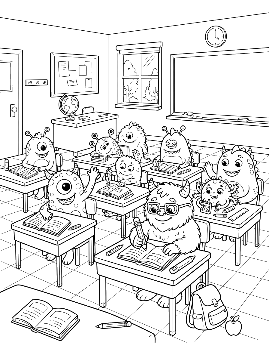 Monster School coloring page