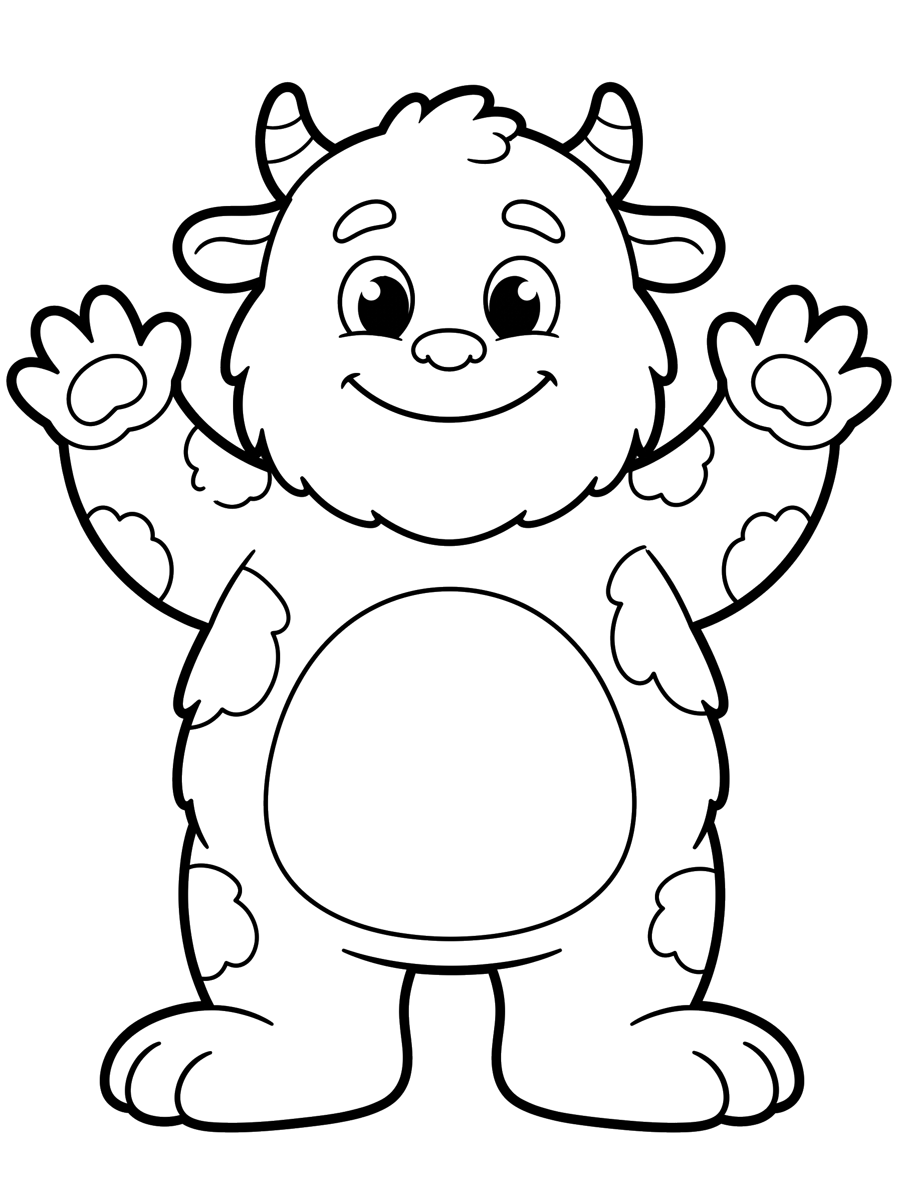 Monster with Little Horns coloring page