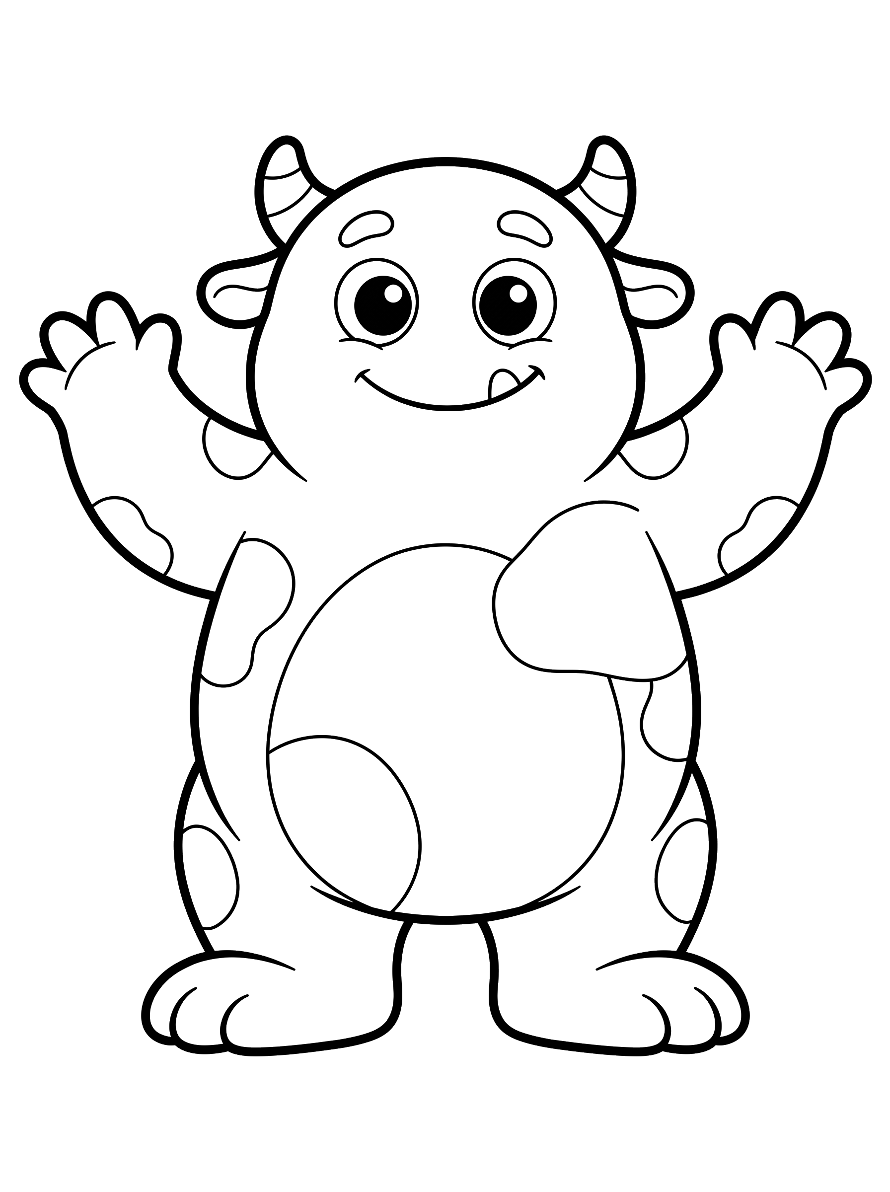 Round Little Monster coloring page
