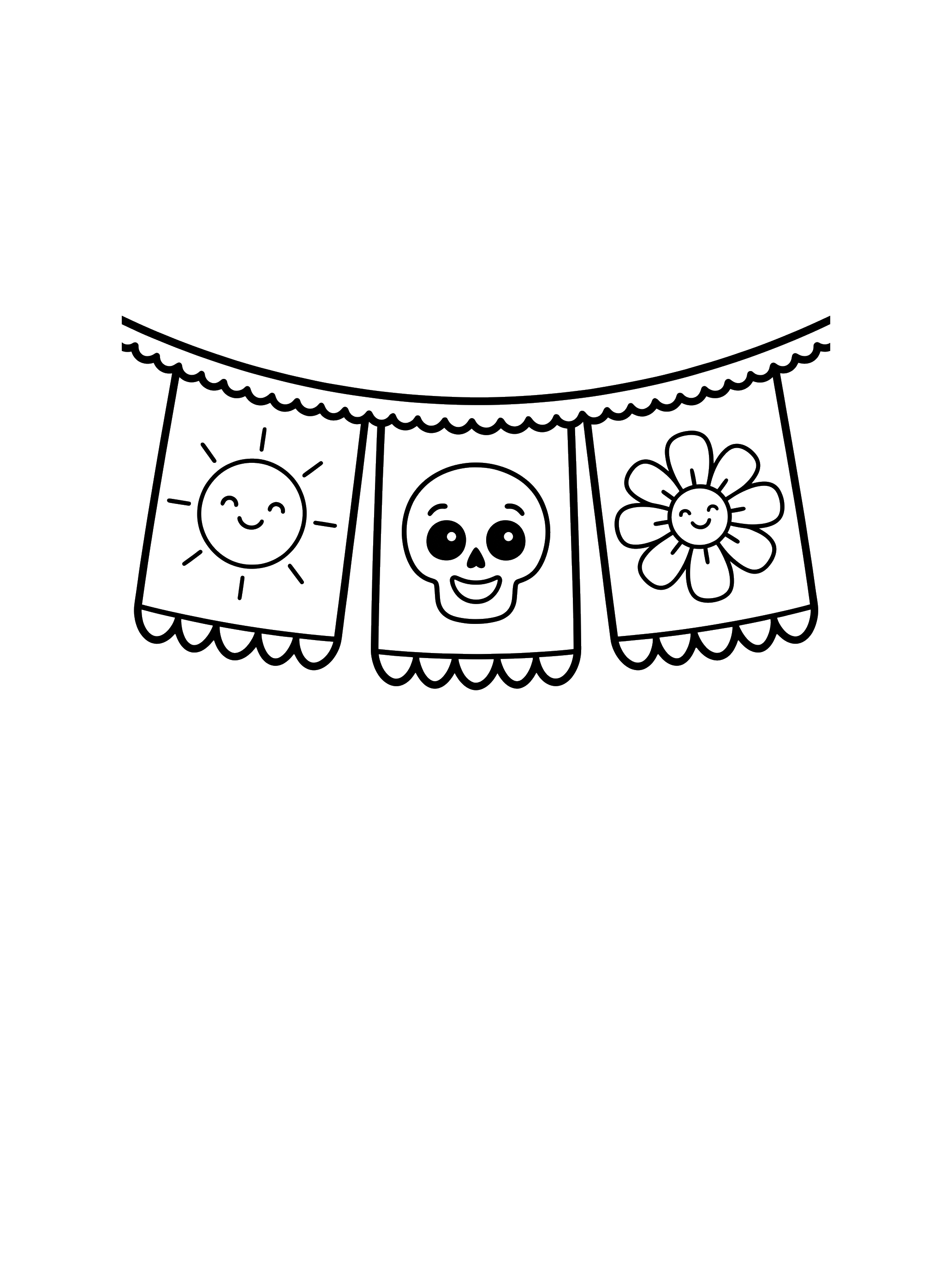 Papel Picado Banner coloring page