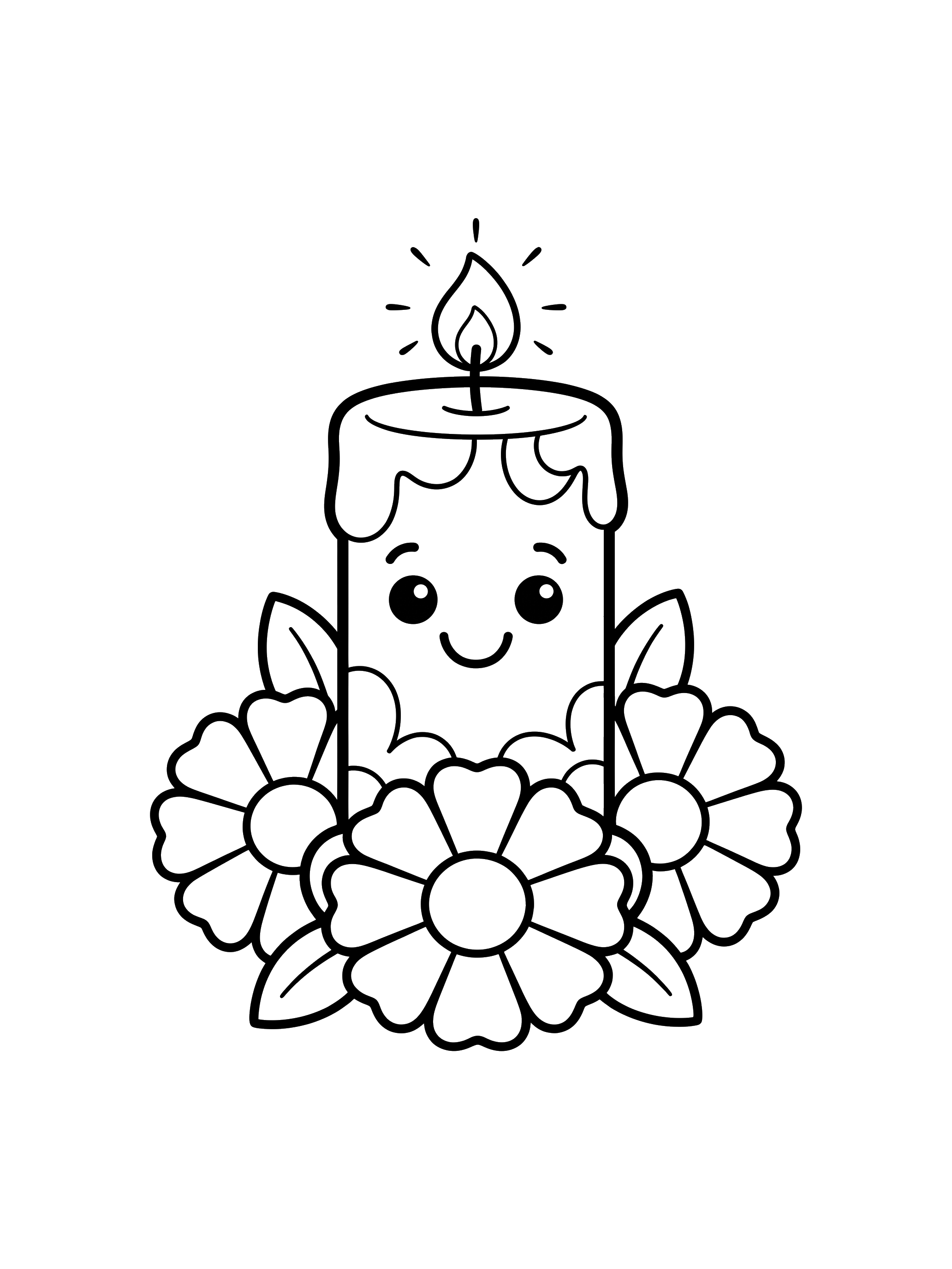 Smiling Candle coloring page