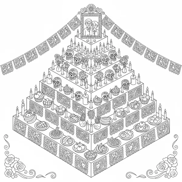 Detailed Seven-Tier Altar