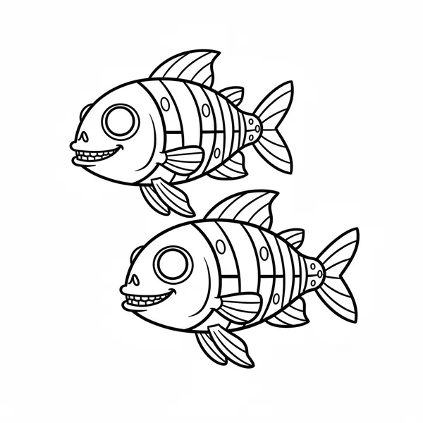 Two Easy Skeleton Fish