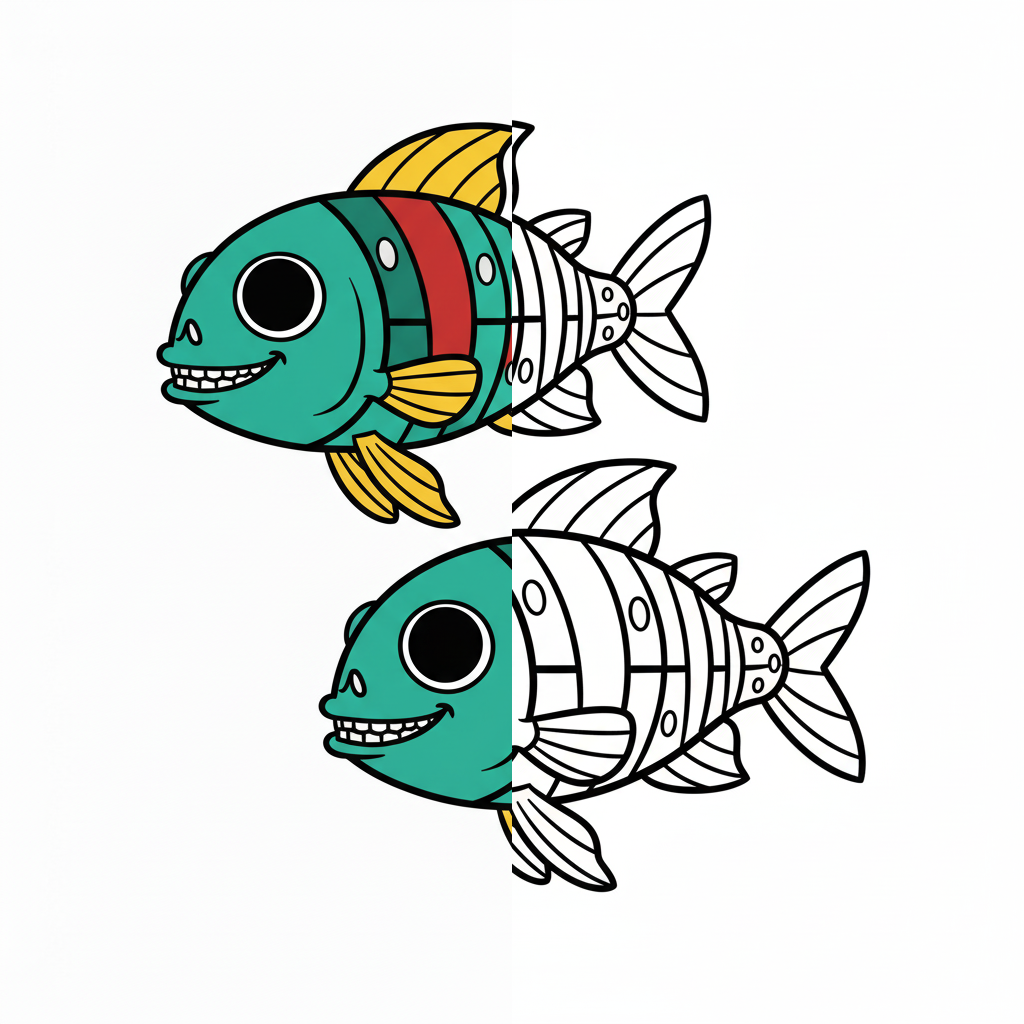 Dos Peces Esqueleto Fáciles
