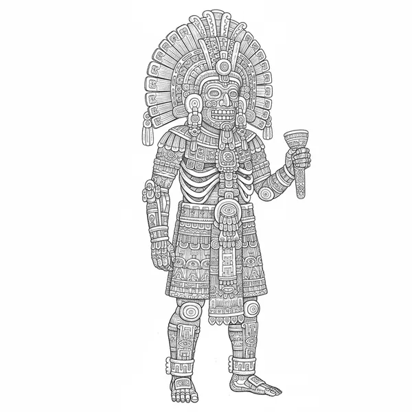 Mictlantecuhtli with Aztec Patterns