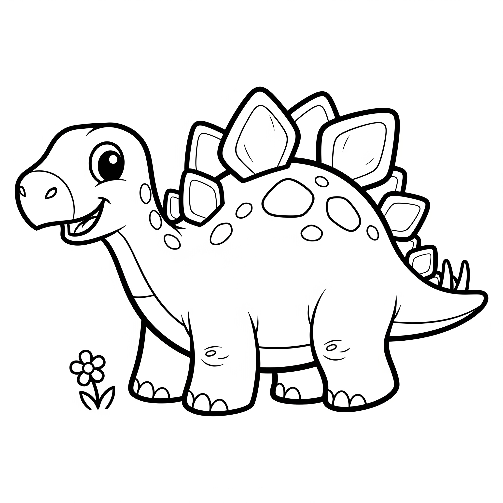 Estegosaurio de caricatura con grandes placas para colorear