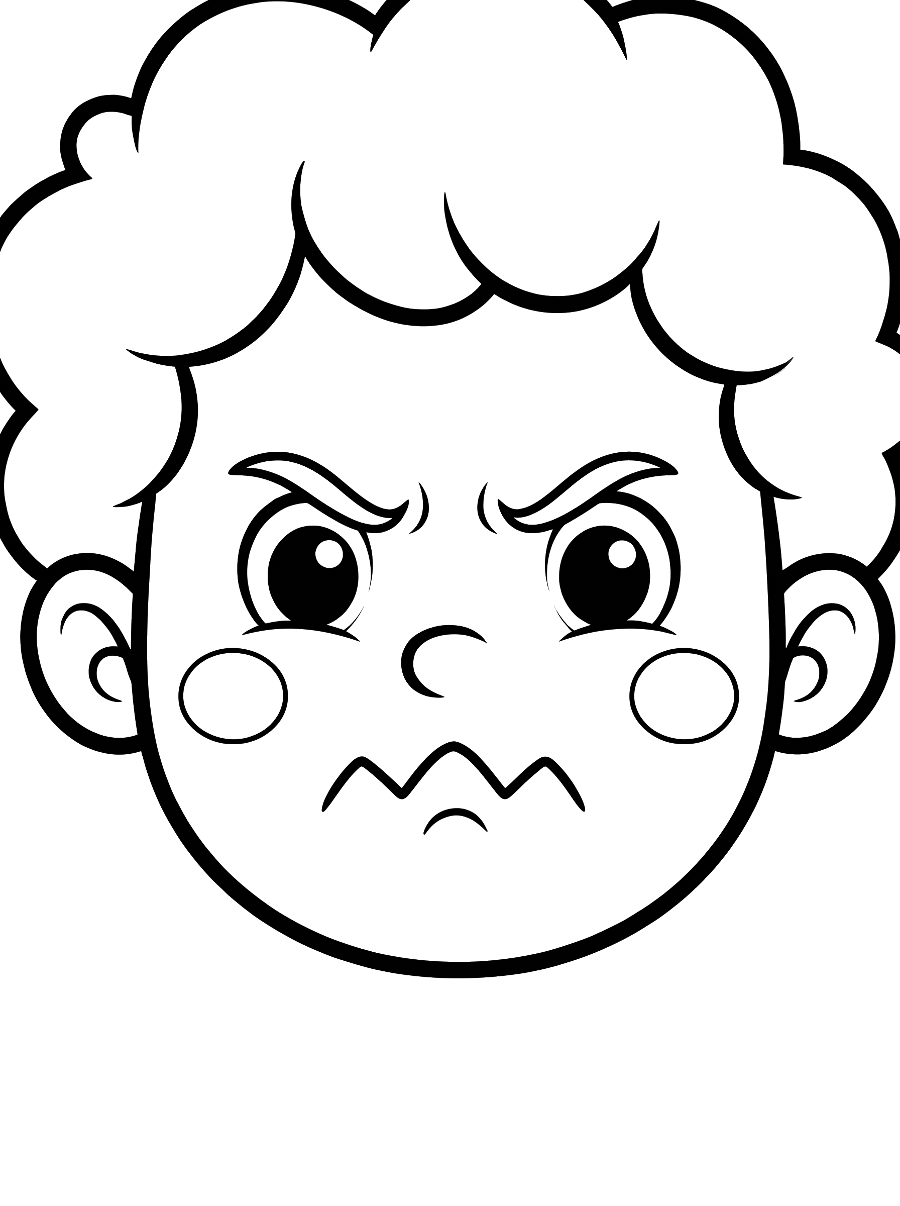 Angry Kid Face coloring page