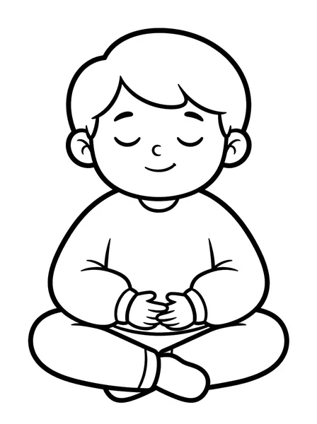Calm Kid Taking a Deep Breath