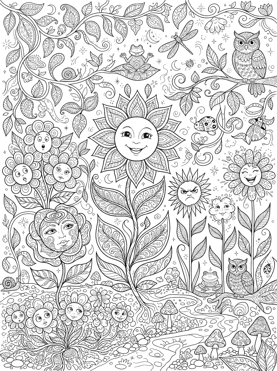 Feelings Garden coloring page