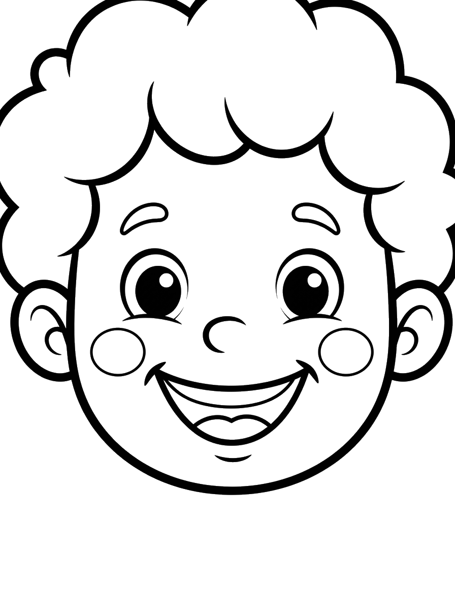 Happy Kid Face coloring page