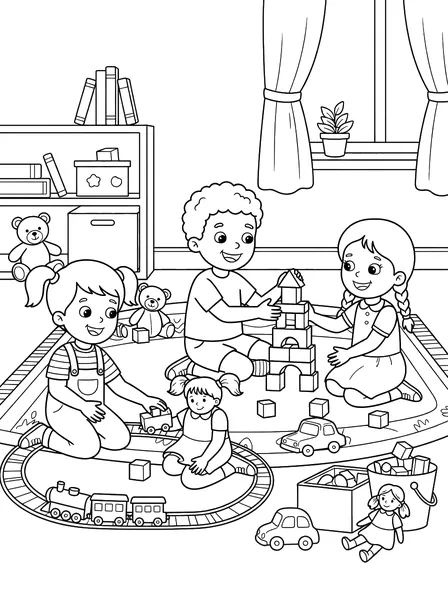 Kids Sharing Toys
