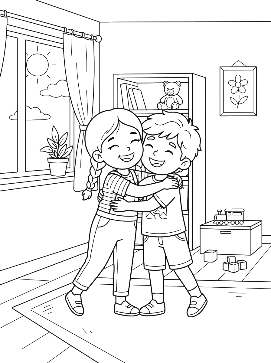 Making Up After a Fight coloring page