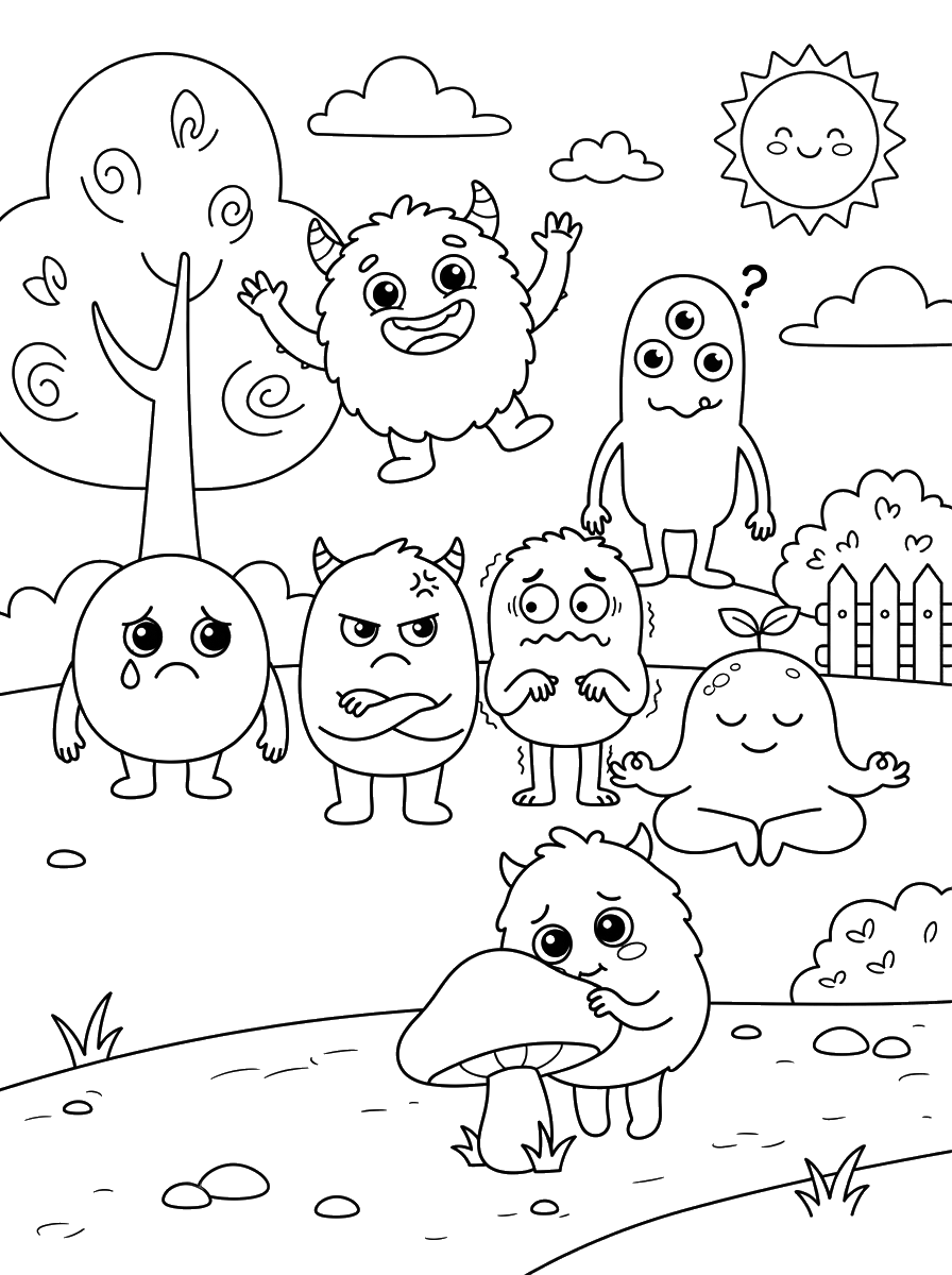 Monster Feelings coloring page