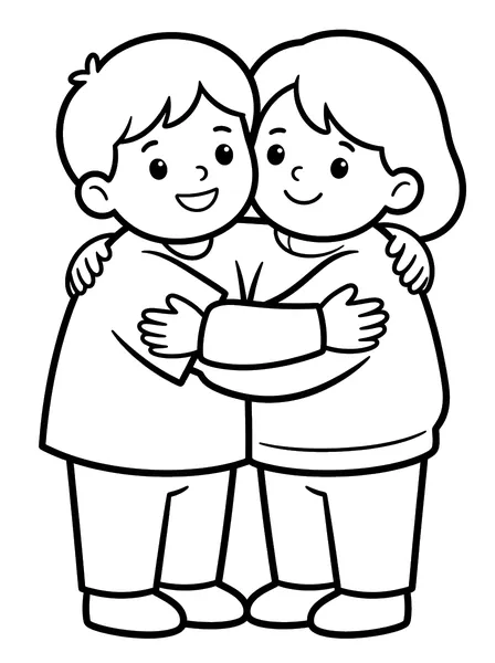 Two Kids Hugging