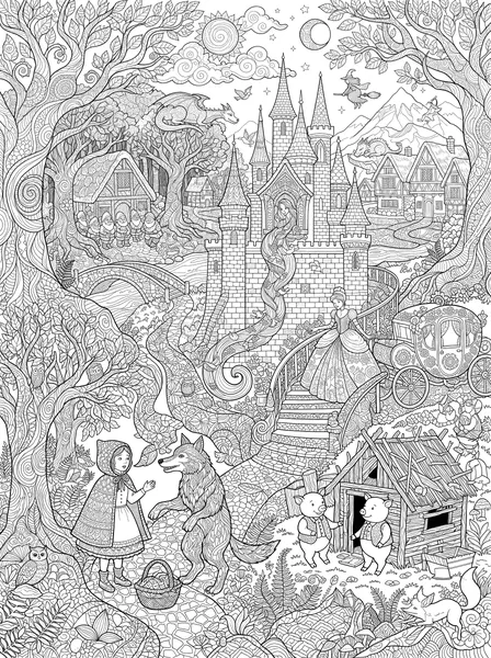 Enchanted Forest Tales coloring page