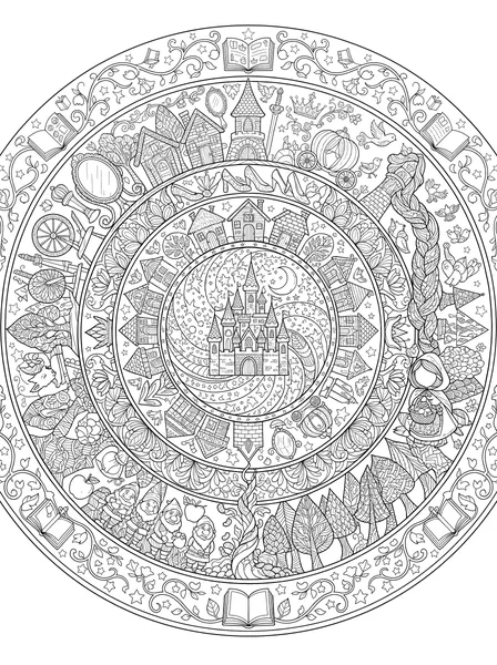 Fairy Tale Mandala coloring page