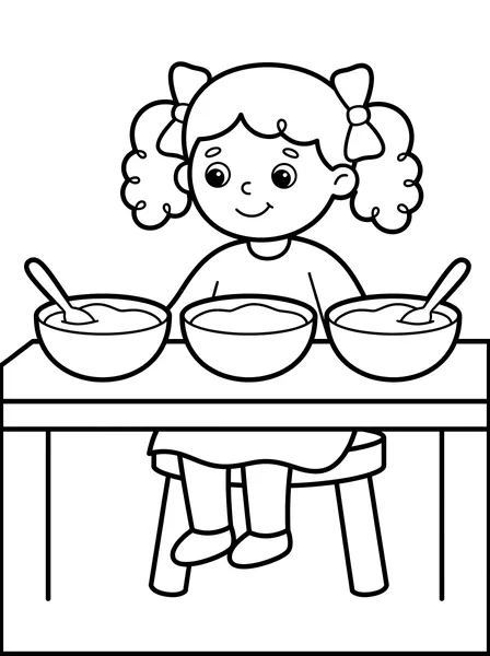Girl and Three Bowls of Porridge