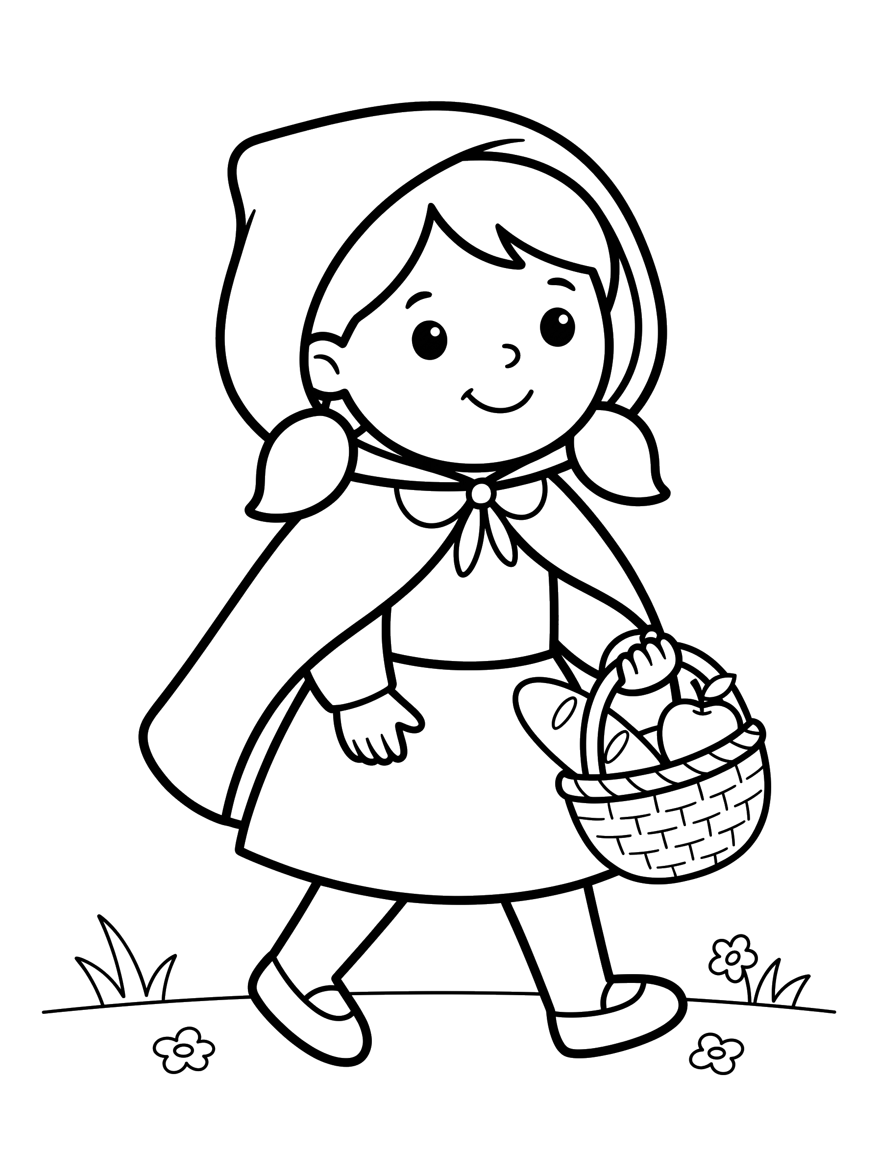 Little Girl in a Red Hood coloring page
