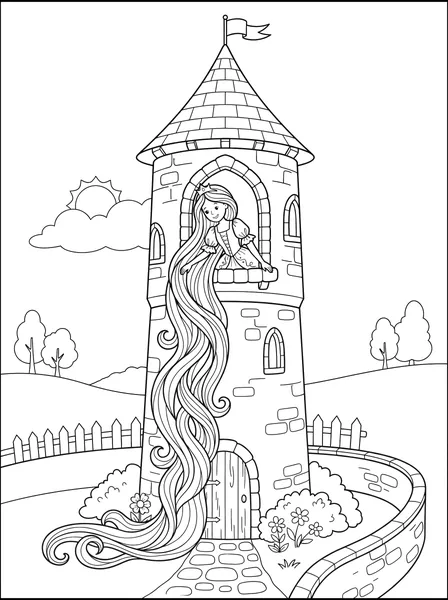 Princess in the Tower coloring page
