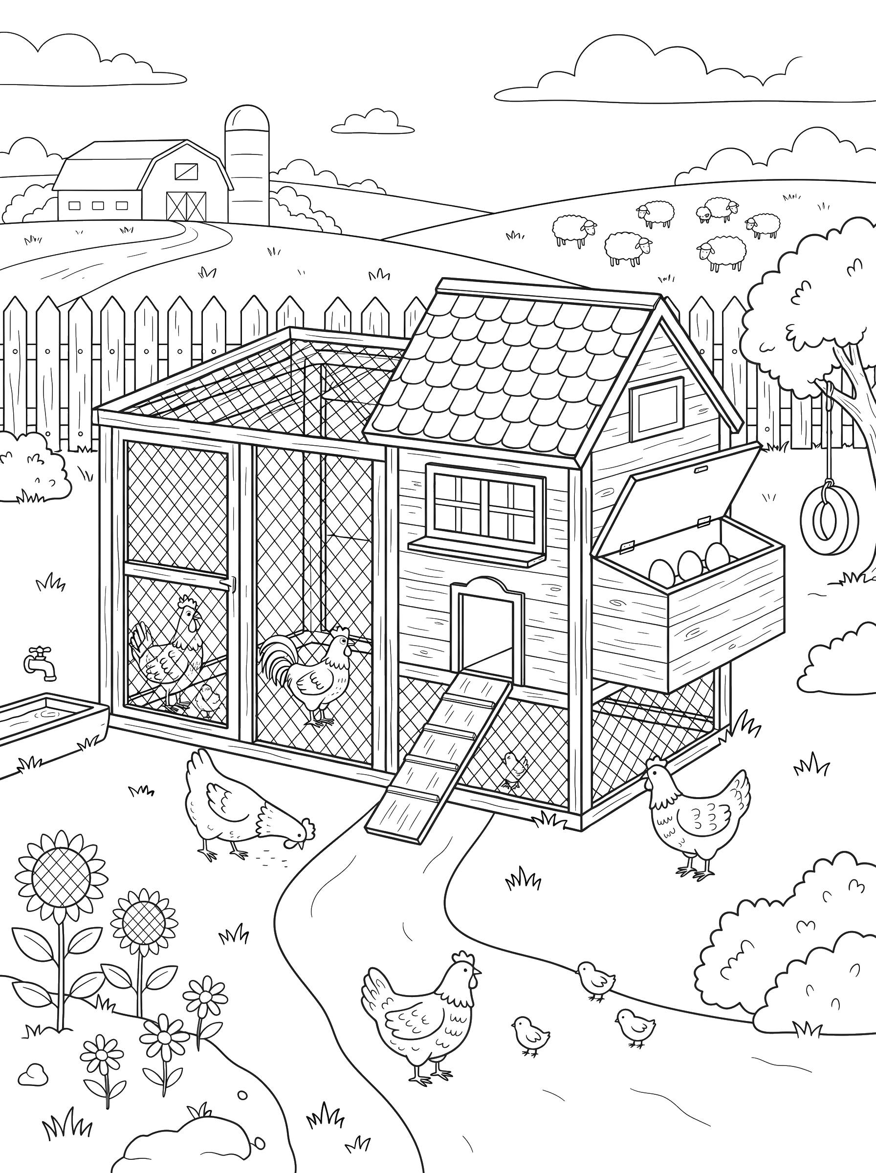 Chicken Coop coloring page